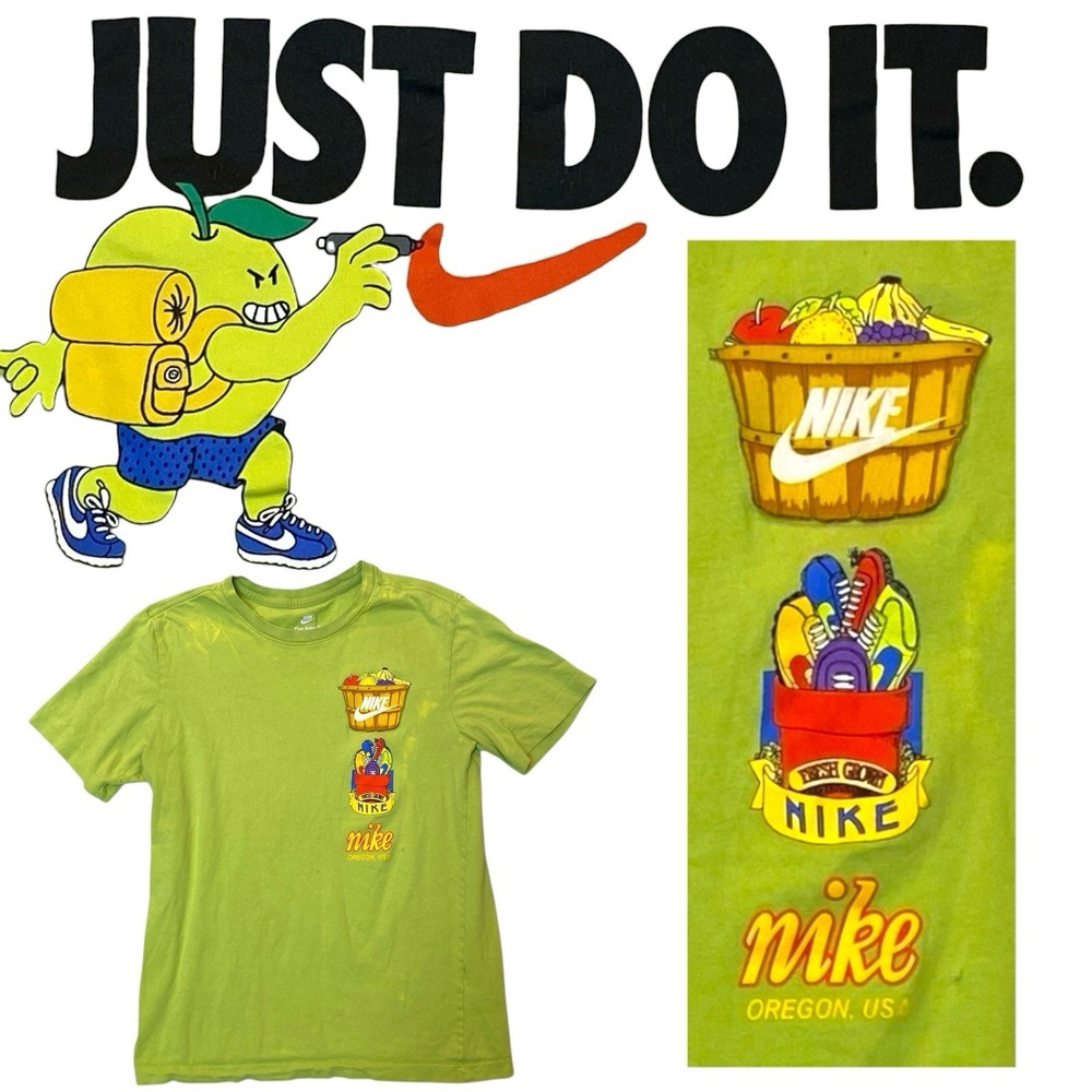 Nike Just Do It Fruit Tee Adult S Green Funny Athletic Streetwear Novelty Fruity